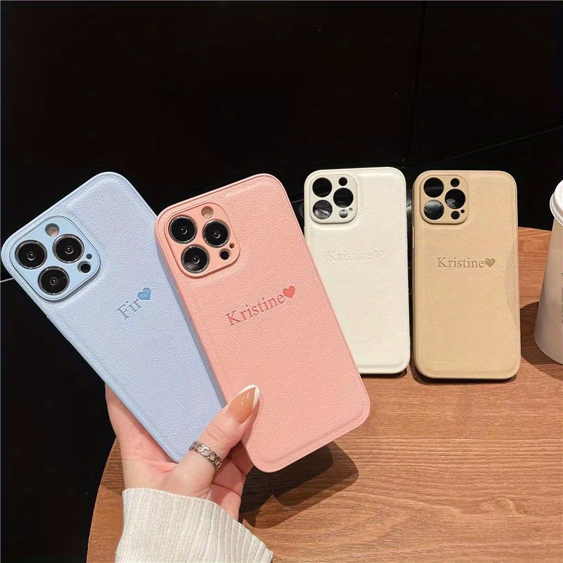 Phone Accessories Names - Персонализированный кожаный мягкий чехол с инициалами